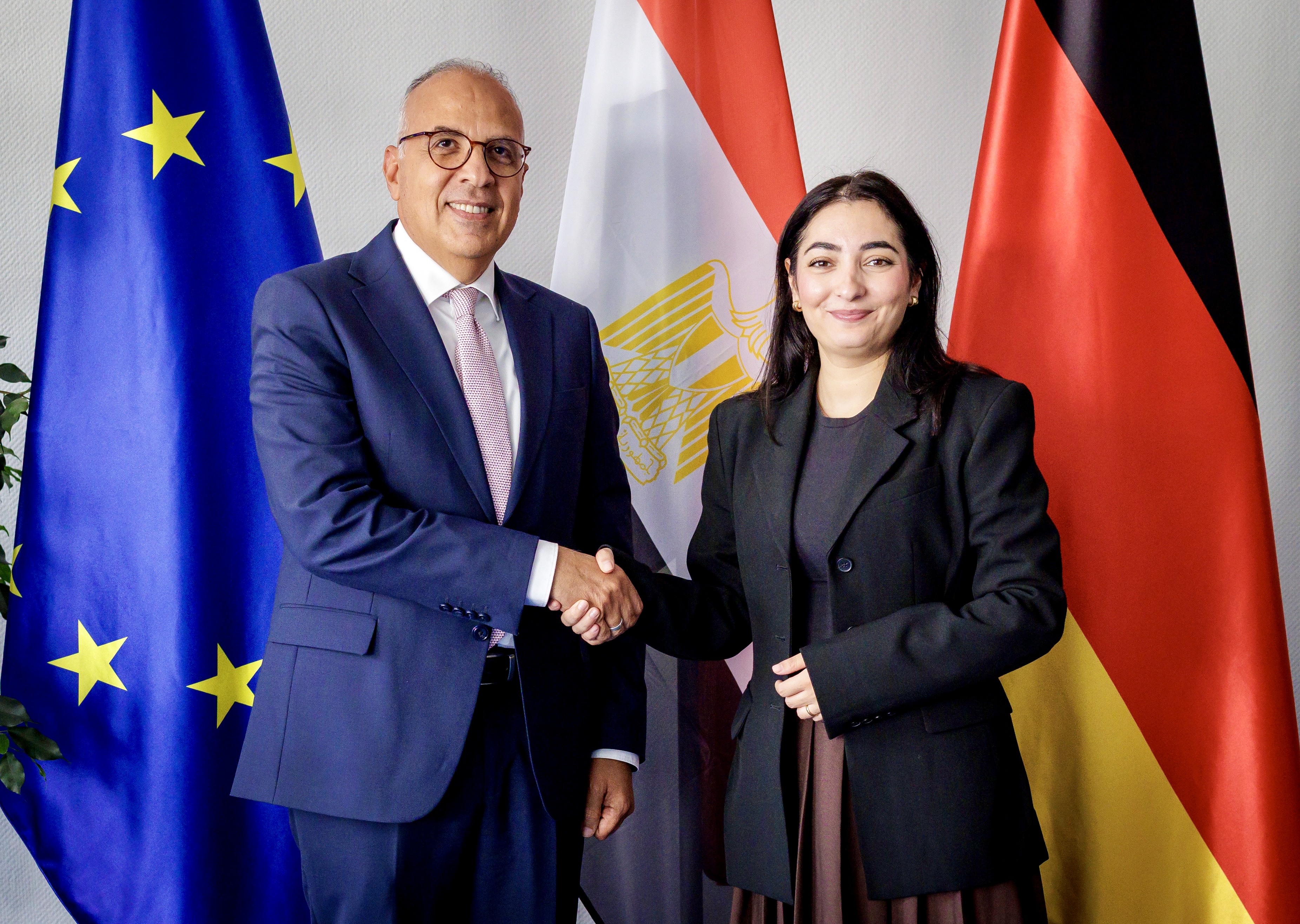 H.E. Prof. Dr Hani Sewilam, Chair of the AWF Governing Council, with H.E. Reem Alabali-Radovan, Germany's Federal Minister for Economic Cooperation and Development.