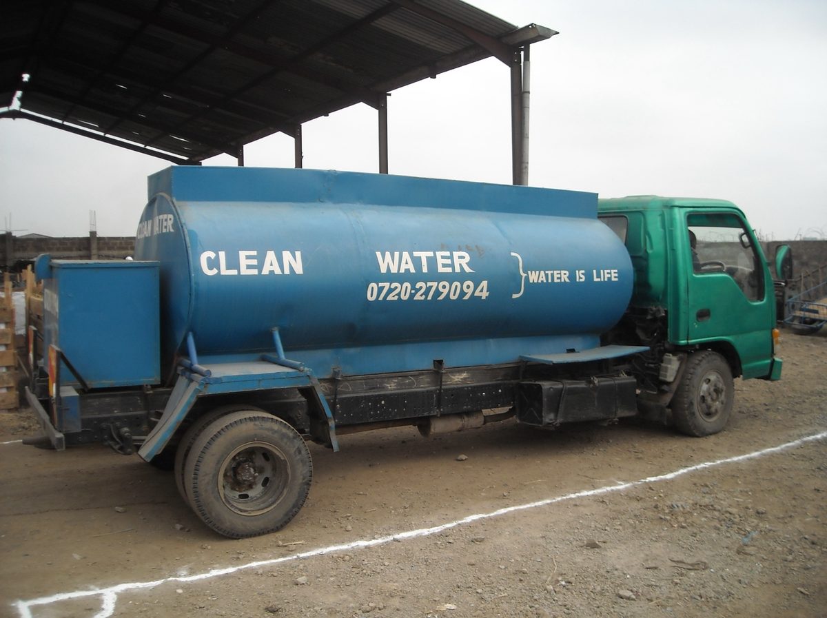 Water truck used for urban water and sanitation services